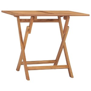 vidaXL Folding Patio Dining Table 35.4"x23.6"x29.5" Solid Teak Wood - 1 of 4