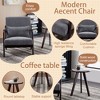 Racxily Modern Accent Chair&Coffee Table Set,Vintage Luxury Style, Leisure Chair(Dark Gray)& coffee table (Walnut-Tone), for living rooms and bedroom - 4 of 4