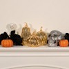 LumaBase Battery-Operated Gold Mercury Glass Pumpkins - Set of 3 - 3 of 4