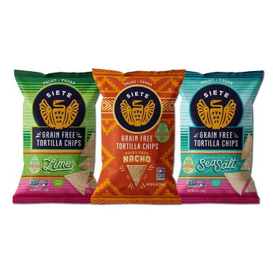 Siete 5oz Lime Tortilla Chips + 5oz Sea Salt Tortilla Chips + 5oz Nacho Chips
