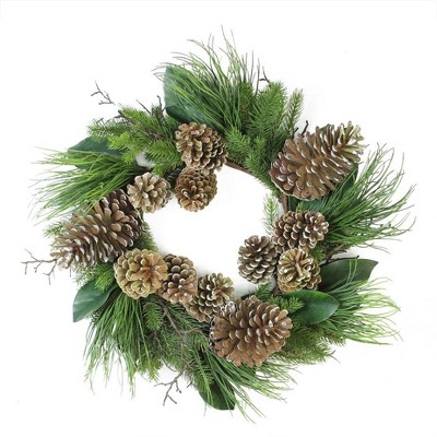 Northlight 28" Unlit Monalisa Mixed Pine with Large Pine Cones and Foliage Christmas Wreath