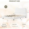 Twin Size Boucle Bed Frame with Upholstered Headboard, Soft Sturdy Platform Bed with Rounded Corners Design, Wooden Slats, Noise Free - 2 of 4