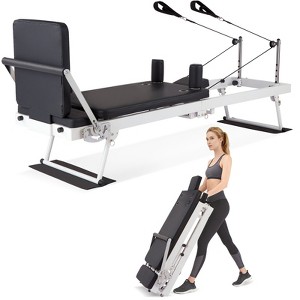 Pilates Reformer, Foldable Pilates Equipment with Jump Board, Springs and Cords, Adjustable Resistance for Home Use and Gym Workout, Pilates Machine - 1 of 4