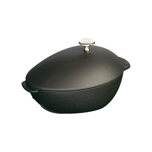 Staub Cast Iron 14.5-inch X 8-inch Covered Fish Pan - Matte Black : Target