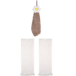 REGALWOVEN 3 Pcs Soft Absorbent Decorative Hand Towel for Bathroom, Kitchen, Hotel - 1 of 4