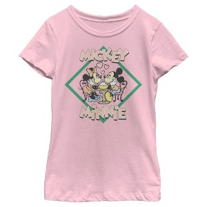 Girl's Disney Mickey and Minnie Date Night T-Shirt - 1 of 4