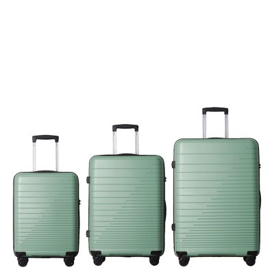 FURNIinspire Bag And Luggage Sets 3 Piece Suitcases with Wheels, Family-Friendly Travel Luggage, Lightweight Suitcase Set, Green, 20.47"*11.22"*29.33"
