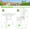 Costway 3 PCS Patio Bistro Set with Umbrella Holes Outdoor Bistro Set for Front Porch White/Green - 3 of 4