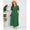Plus Size Women's Flowy Double-Layer Dress - round neck, Peplum Hem & Side Slit Ankle-Length Maxi - 4 of 4