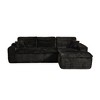 XIZZI No Assembly Sectional Sofa Set w/ Chaise - Plush/Corduroy Fabric, High-Resilience Foam, Beige/Black/Gray - Ships Compressed & Ready to Use - 2 of 4