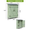 Outdoor Shed Storage Cabinet, Wooden Tool Storage Shed with 2 Removable Shelves, 3 Hooks, Double Door Outside Storage Cabinet for Garden, Patio, Yard - 2 of 4