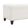 Sapphtopaz Modern Storage Bench with Button-Tufted & Nailhead Upholstered Entryway Bench Versatile End of Bed Bench for Living Room, Entryway - 3 of 4