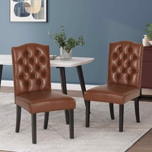 MAYEERTY Set of 2 Harriet KD Tufted Dining Chairs, Button-Tufted Detail Detachable Design, Dining Room - 1 of 4