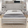 AMERLIFE Bed with Wide Headboard, 4-Tier Bookshelves, Charging Station & 2 Drawers - 4 of 4
