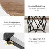 Round Table for 4 to 6 People, 120cm Dining Table with Metal Base in Diamond Shape, Round Farmhouse Wood Table for Kitchen, Living Room - 3 of 4