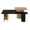 JUJABU Farmhouse Style Set of 2 Rectangular Nesting Coffee Tables with Wood Finish, for Living Room - 2 of 4