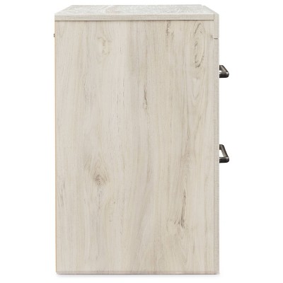 Wispy Whitewash Rustic Industrial 2-Drawer Nightstand with USB