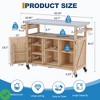 Outdoor Grill Cart w/ Storage Cabinet Movable Outdoor Kitchen Island Prep Stand Station with Stainless Steel Tabletop - 2 of 4