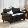 Antonia 60 Wide Chesterfield Loveseat Genuine Leather Sofa with Nailhead Trim and Rolled Armrests - 2 of 4