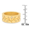 Steeltime Ladies posh tree of life ring in yellow with simulated diamonds accent - 3 of 4