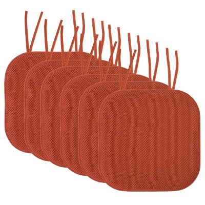 Honeycomb Memory Foam Non-Slip 16" x 16" Chair Cushion Pad with Ties by Sweet Home Collection®