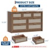 7 Drawer Dresser for Bedroom, Rattan Chest of Drawers with Handles, 52"W Closet Dresser Organizer, Entryway Console Table for Bedroom - 2 of 4