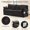 NicBex Convertible Pull Out Sofa Bed Loveseat Couch with Charging Ports & Side Storage,Chenille Fabric Sleeper Sofa for Living Room,Bedroom,Black73.6" - 3 of 4