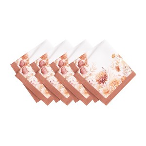 Autumn Blooms Napkins, Set of 4 - Multicolor - 17x17 - Elrene Home Fashions - 1 of 4