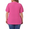 Agnes Orinda Women's Plus Size Summer Eyelet V Neck Short Sleeve Blouse - 4 of 4