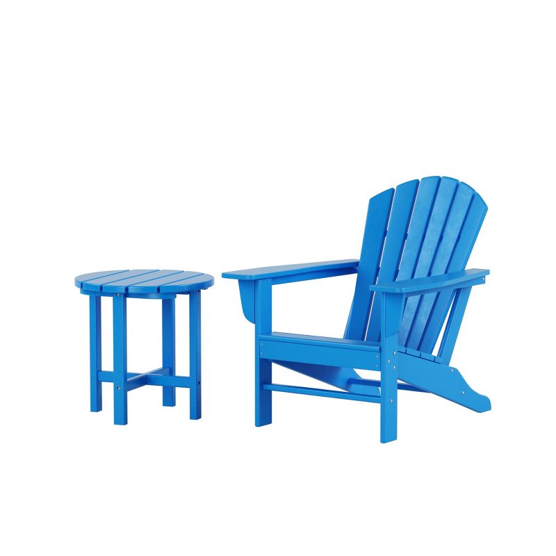 WestinTrends Dylan HDPE Outdoor Patio Adirondack Chair with Side Table (2-Piece Set), 1 of 6