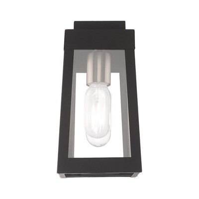 Oslo Sleek Black Outdoor Wall Lantern with Clear Glass