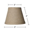 Springcrest Set of 4 Empire Lamp Shades Fine Burlap Natural Small 3" Top x 5" Bottom x 4" High Candelabra Clip-On Fitting - 4 of 4
