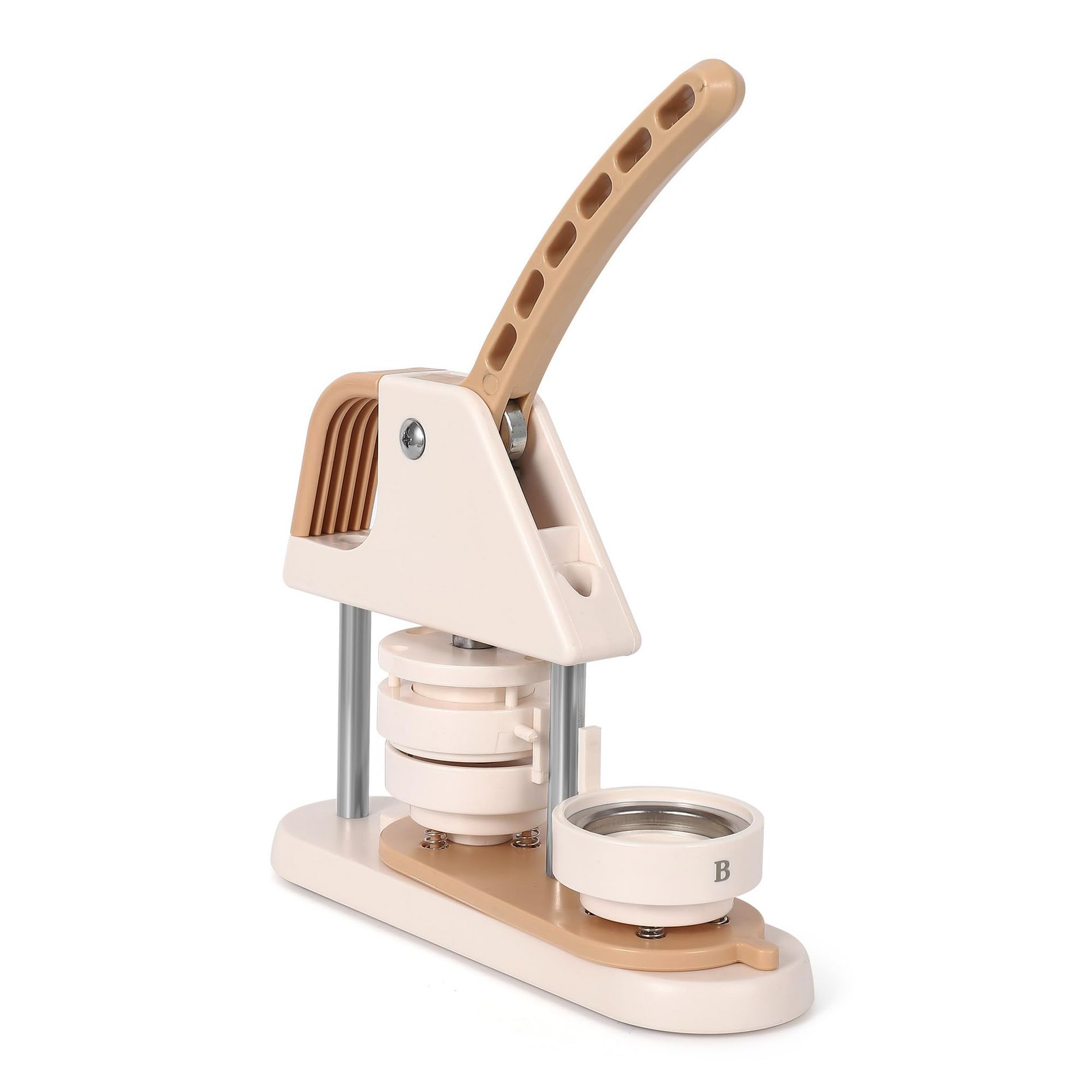 Button Maker Machine – Multi-Size Photo Badge Maker with Magic Book, Round Cutter & Parts – Orange DIY Craft Kit for Home