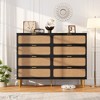Rattan 8 Drawer Dressers for Bedroom, Tall Dresser with Deep Drawers, Large Chest of Drawers for Closet with Wide Top, Long Wooden Dresser - 2 of 4