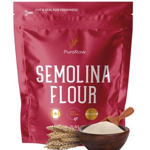 PuroRaw Semolina Flour 2lb — Premium Durum Wheat Flour for Pasta, Pizza, and Bread, Fine Ground, All Natural. - 1 of 4