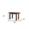 HomeRoots 59" Dark Brown Solid Wood Oval Writing Desk - 3 of 4
