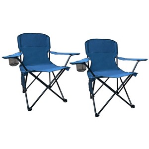 Bestier Camping Chair: 225lbs Steel Frame | 3-Second Fold 2 Packs-Blue - 1 of 4