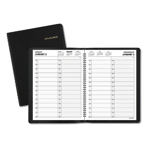 Two-Person Group Daily Appointment Book, 11 x 8, Black Cover, 12-Month (Jan to Dec): 2025 - 1 of 4