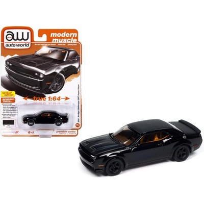 2021 Dodge Challenger SRT Super Stock Pitch Black "Modern Muscle" Series 1/64 Diecast Model Car by Auto World