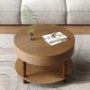 Two Tier Round Coffee Table with Storage, Flip Top Accent Table with Wood Legs for Living Room or Small Spaces – The Pop Home - 2 of 4