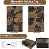Outdoor Rugs UV Resistant Waterproof Patio Rug, Plastic Straw Reversible Portable Rug Modern Carpet for Beach Balcony Deck Yard - 3 of 4