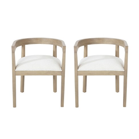 GDFStudio Vande Fabric Upholstered Wood Tub Dining Chairs (Set of 2) - image 1 of 4