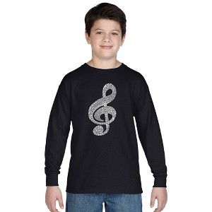 LA Pop Art Boy's Word Art Long Sleeve - Music Note - 1 of 4