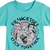 Girls' - Disney - Belle Rapunzel Cinderella Princesses Stick Together Fitted Short Sleeve Graphic T-Shirt - 2 of 4