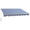 VisioGear Retractable Awning, 13'*10' Patio Awnings with Manual Crank Handle for Deck, Yard, Blue & White, 153.5"*118.1"*59.1" - 2 of 4