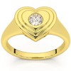Pompeii3 1/4Ct Diamond Solitaire Women's Sweetheart Signet Heart Ring 14k Gold Lab Created - 4 of 4