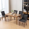 Okak Retro Dining Chairs Set of 2, Comfy Fabric Chairs with Thick Cushions, Kitchen Side Chairs with Solid Wood Legs Bronze Nail Head - 3 of 4