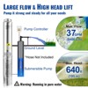 VEVOR Deep Well Submersible Pump, 3HP 230V/60Hz, 37GPM 640 ft Head, with 33 ft Cord & External Control Box, 4 inch Stainless Steel Water Pumps - 4 of 4