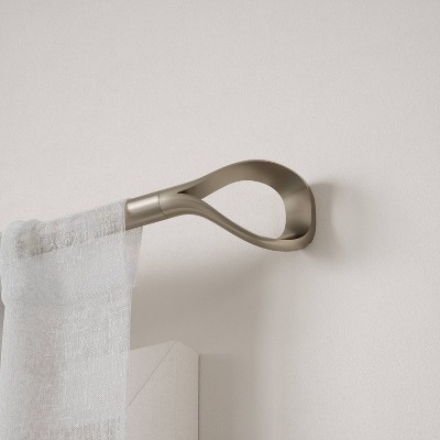 Eco-Friendly Nickel Adjustable Loop Curtain Rod 42-120 Inches