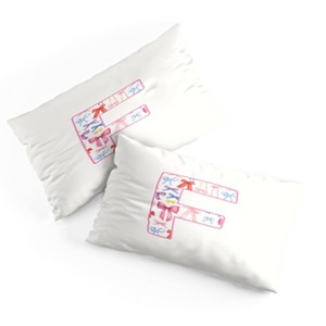Deny Designs King April Lane Art Fancy Bow Monogram F Microfiber Printed Pillow Sham - 1 of 3